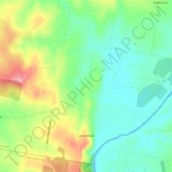 Leconfield topographic map, elevation, terrain