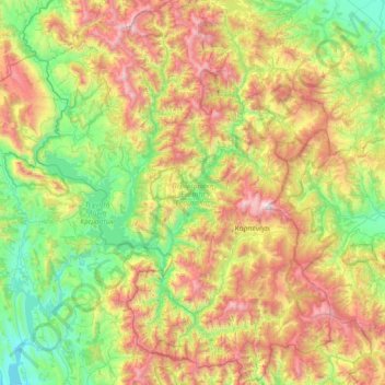 Regional Unit of Evrytania topographic map, elevation, terrain