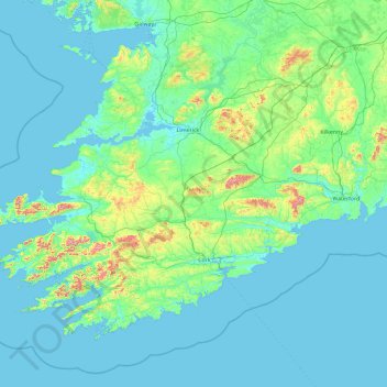 Munster topographic map, elevation, terrain