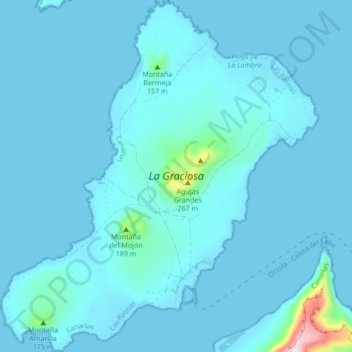 La Graciosa topographic map, elevation, terrain