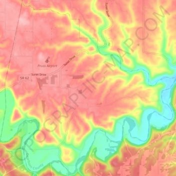 Caesar Creek Township topographic map, elevation, terrain