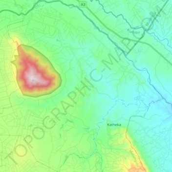 Matungulu North ward topographic map, elevation, terrain