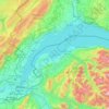 Le Léman topographic map, elevation, terrain