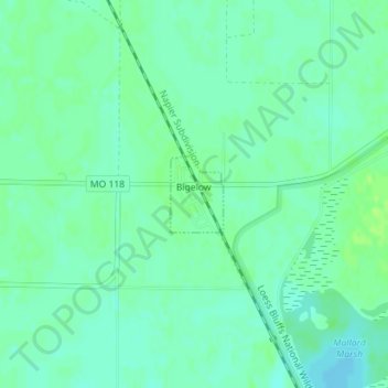 Bigelow topographic map, elevation, terrain