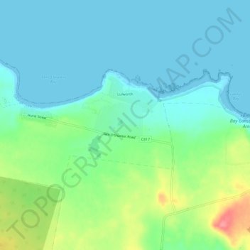 Lulworth topographic map, elevation, terrain