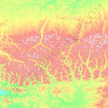 Gates of the Arctic Wilderness topographic map, elevation, terrain