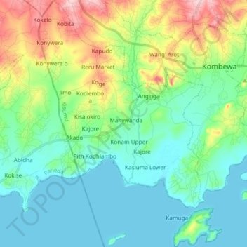 West Seme ward topographic map, elevation, terrain