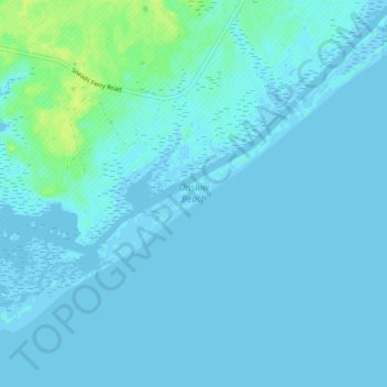 Onslow Beach topographic map, elevation, terrain