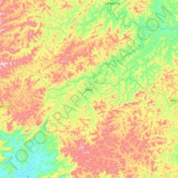 Poté topographic map, elevation, terrain