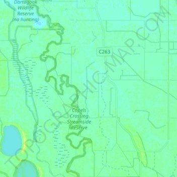 Capels Crossing topographic map, elevation, terrain