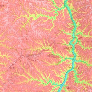 Jefferson County topographic map, elevation, terrain