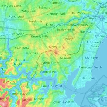 St George topographic map, elevation, terrain