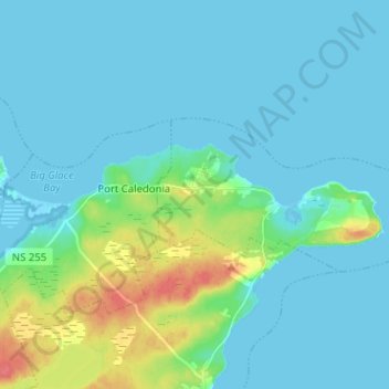 Donkin topographic map, elevation, terrain