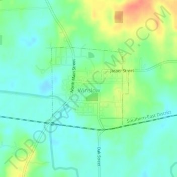 Winslow topographic map, elevation, terrain