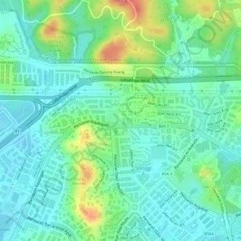 Section 8 topographic map, elevation, terrain