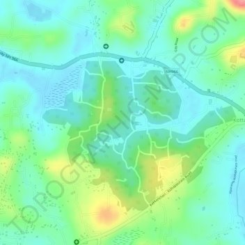 Chevayoor topographic map, elevation, terrain