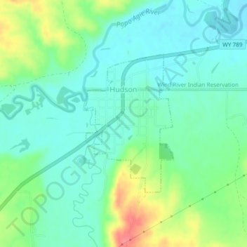 Hudson topographic map, elevation, terrain