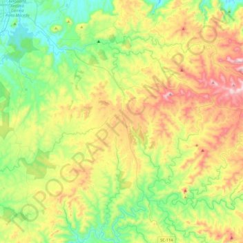 Painel topographic map, elevation, terrain
