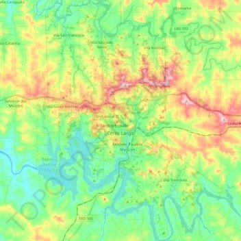 Cerro Largo topographic map, elevation, terrain