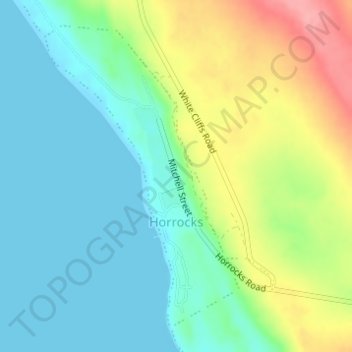 Horrocks topographic map, elevation, terrain