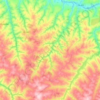 Rondon topographic map, elevation, terrain