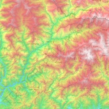Trashigang District topographic map, elevation, terrain