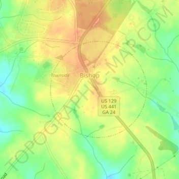 Bishop topographic map, elevation, terrain