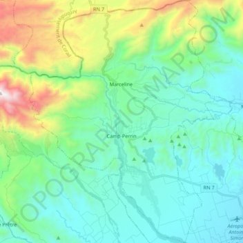 Commune Camp Perrin topographic map, elevation, terrain