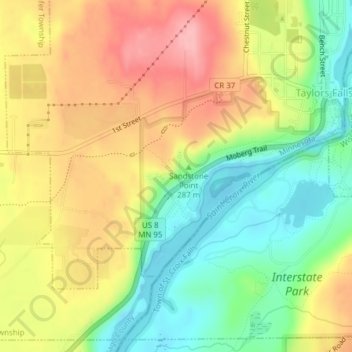 Interstate State Park topographic - Thumbnail