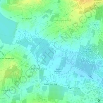 Doddabanahalli topographic map, elevation, terrain