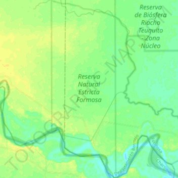 Reserva Natural Estricta Formosa topographic map, elevation, terrain
