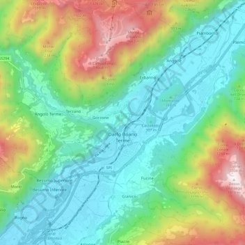 Darfo Boario Terme topographic map, elevation, terrain