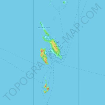 Phi Phi Islands topographic map, elevation, terrain