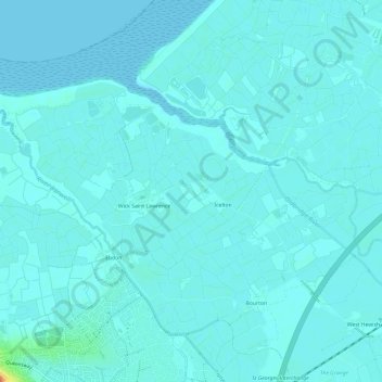 Wick St. Lawrence topographic map, elevation, terrain