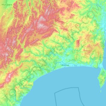 Wairoa District topographic map, elevation, terrain