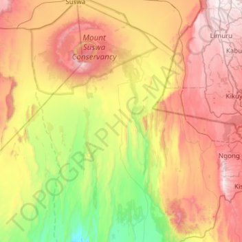 Ewuaso Oonkidong'i ward topographic map, elevation, terrain