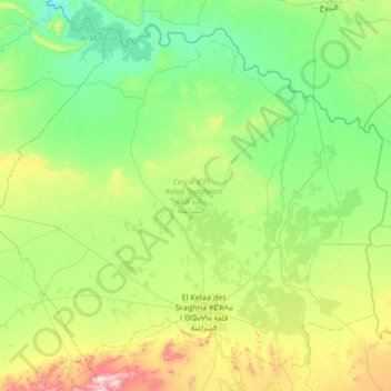 Cercle d'El Kelaâ Sraghna دائرة قلعة السراغنة topographic map, elevation, terrain