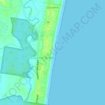 Casuarina topographic map, elevation, terrain