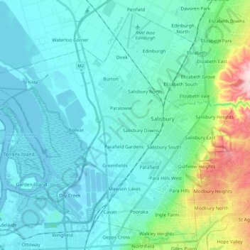 City of Salisbury topographic map, elevation, terrain