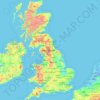 Great Britain topographic map, elevation, terrain