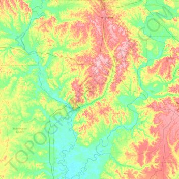 Clarke County topographic map, elevation, terrain