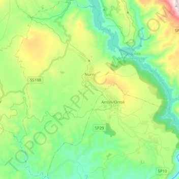 Nurri topographic map, elevation, terrain