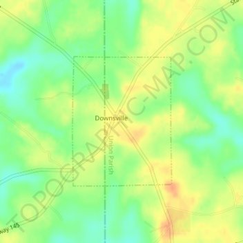 Downsville topographic map, elevation, terrain