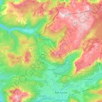 Altaussee topographic map, elevation, terrain