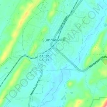 Summerville topographic map, elevation, terrain
