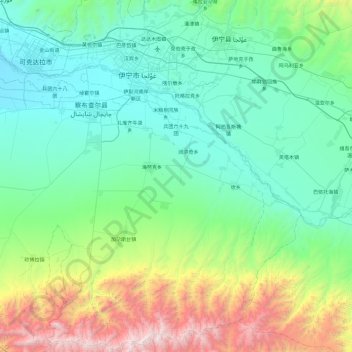 兵团六十九团 topographic map, elevation, terrain