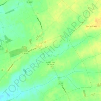 Holton cum Beckering CP topographic map, elevation, terrain