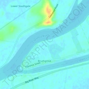 Brushgrove topographic map, elevation, terrain