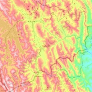 Kabale topographic map, elevation, terrain