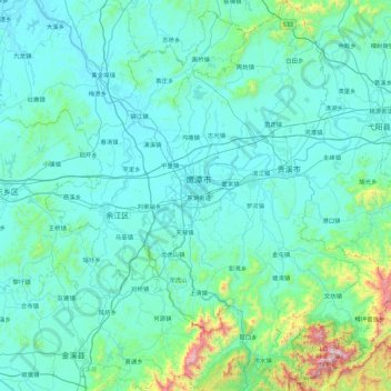 Yingtan topographic map, elevation, terrain